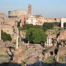 Rome: the Colosseum from the forum